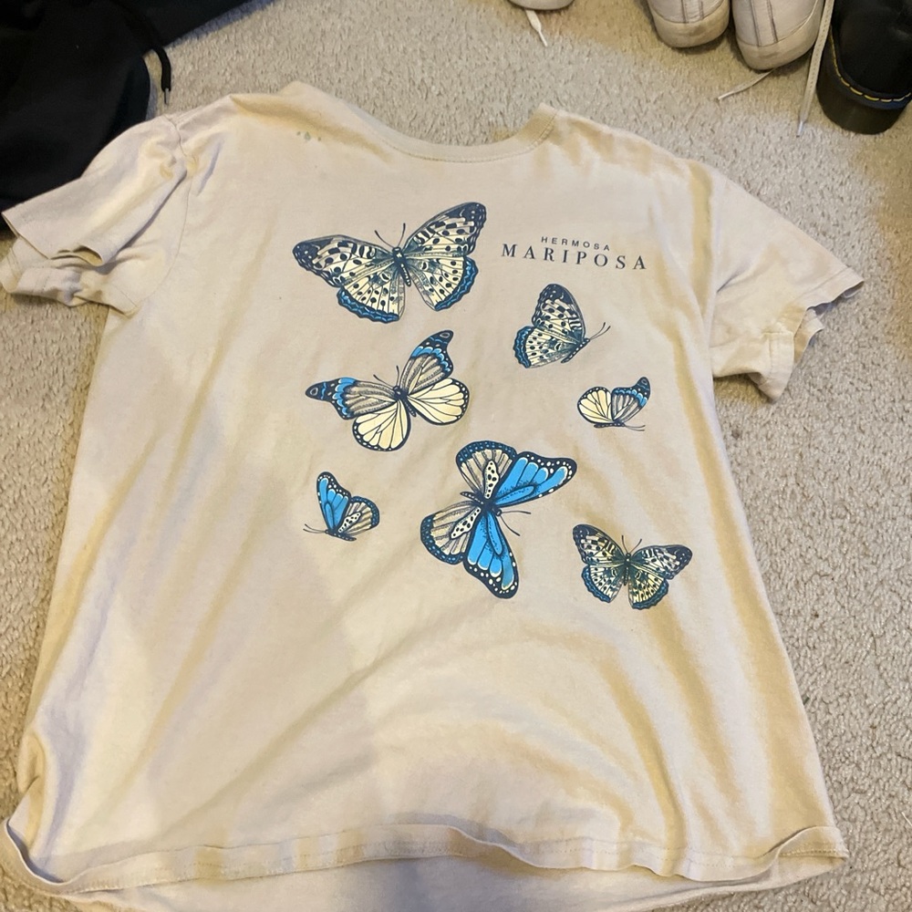 Cream butterfly shirt